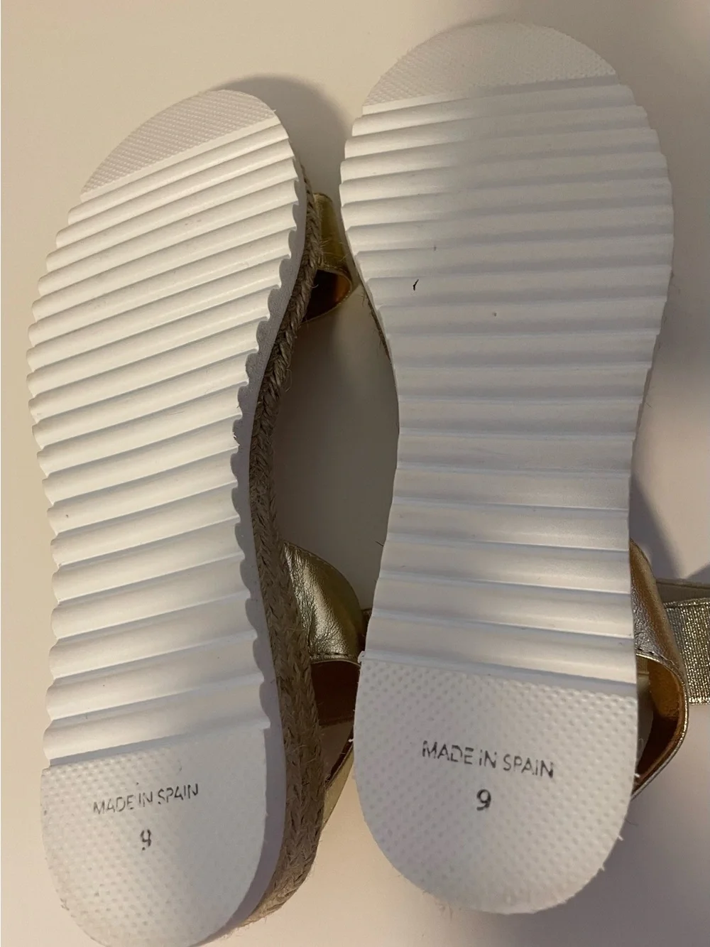 Aquatalia Metallic Gold Espadrille Wedge Sandal